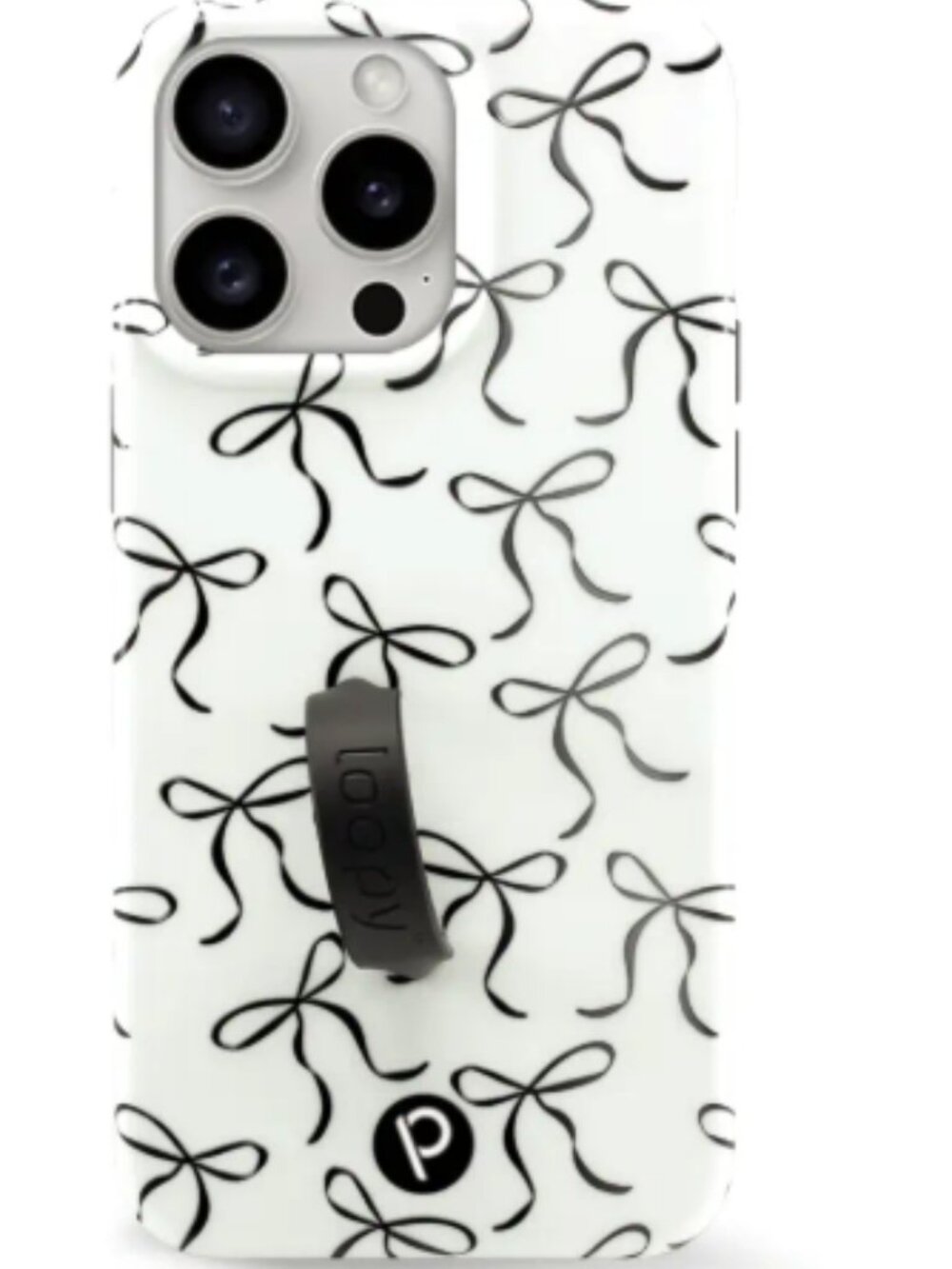 Loopy iPhone 15 Pro Max Case - Black Bows Righty